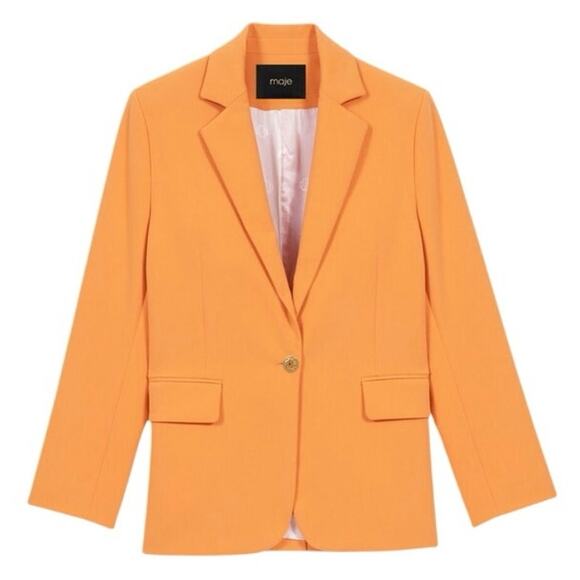 Maje Orange Tailored Blazer – Women’s FR 40 (US 8) - Picture 1 of 10